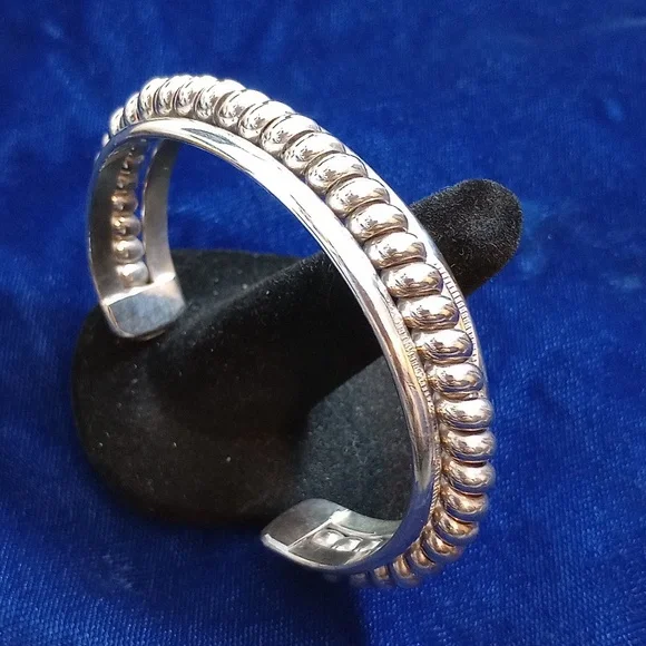 Sterling Silver Twisted Coil Cuff Bracelet Stamped Sterling - Picture 3 of 14